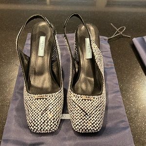 COPY - Prada rhinestone sling back heels